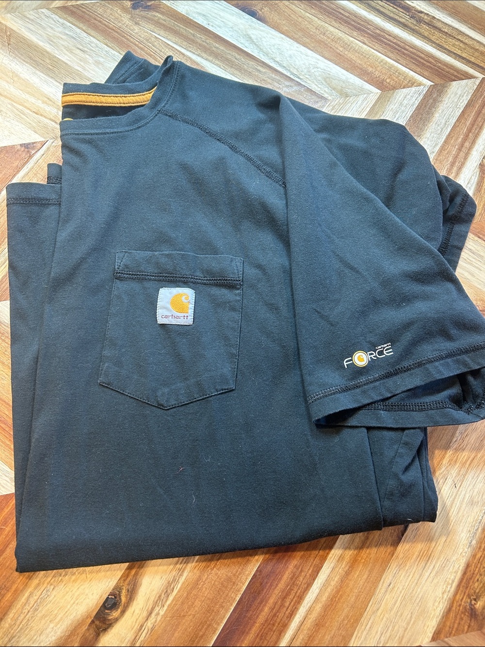 Carhartt Men’s Black Crewneck Sweatshirt with Gold Trim